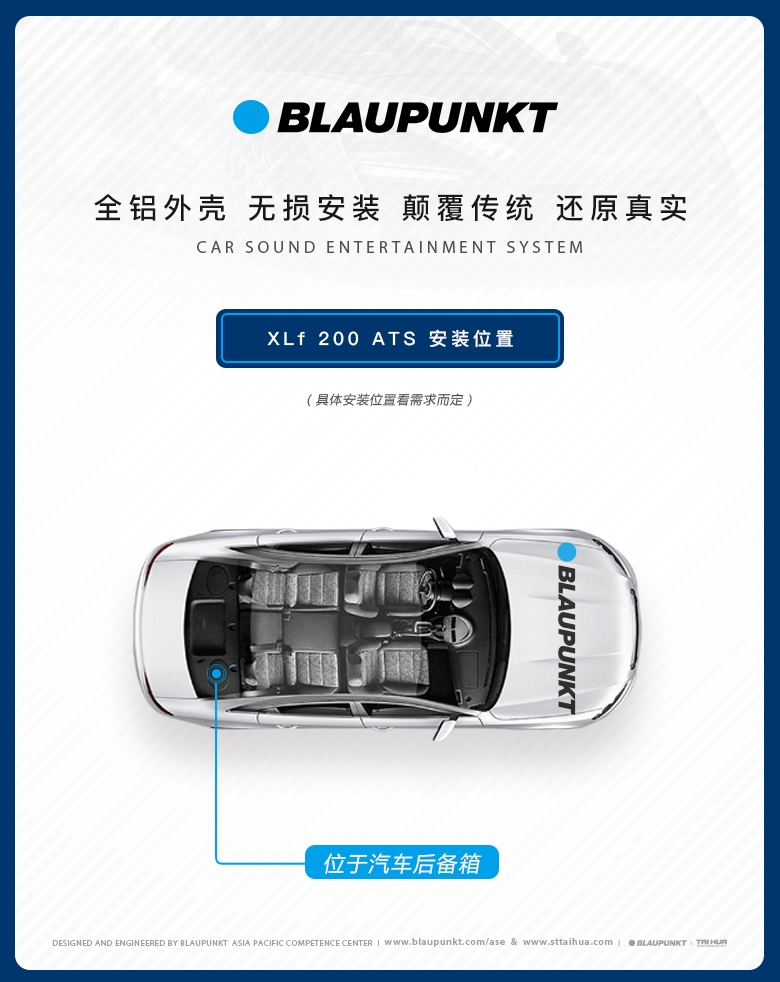 德國(guó)（藍(lán)寶BLAUPUNKT）特斯拉model3專(zhuān)用低音炮 XLf 200 ATS